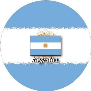  58mm Round Pin Badge Argentina Flag