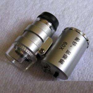 60x Jewelry LED Magnifier Mini pocket zoom Microscope  