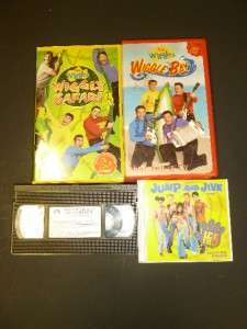 Large Lot of Wiggles, barney and Dora VHS with Bouns HI 5 CD Jump and 