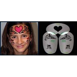  Heart Tribal Stencil Airbrush Makeup Face Template Beauty