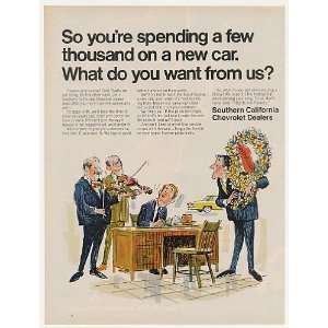  1968 Southern California Chevy Dealers Flower Violin Print 