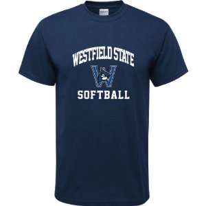  Westfield State Owls Navy Youth Softball Arch T Shirt 