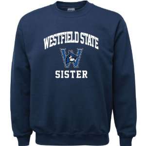  Westfield State Owls Navy Youth Sister Arch Crewneck 