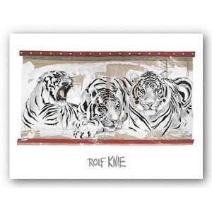 White Tigers Poster Print 