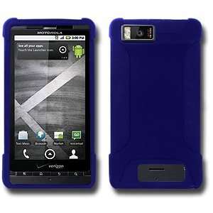 New Amzer Silicone Skin Jelly Case Blue For Verizon Motorola Droid X 