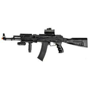  AK47 Style Full Spring Airsoft Rifle   Black Sports 
