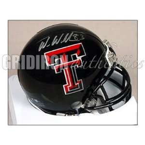  Signed Wes Welker Mini Helmet   Texas Tech Sports 