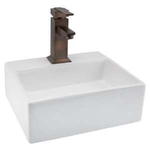  Corrie Wall Mount Sink   Single Faucet Hole   White