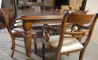 Mahogany Victorian Dining Table Set Regency Chairs Suite / English 