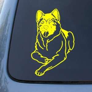 AKITA   Dog   Vinyl Car Decal Sticker #1484  Vinyl Color Yellow