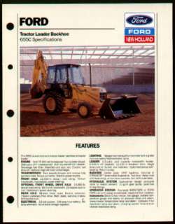Ford 655C Tractor Loader Backhoe Specs Brochure  