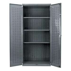 Akro Mils 16 Gauge Cabinet W/3 Shelves,Louvers On Back & Doors No Bins 