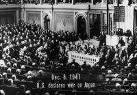WWll U.S. Declares War Japan Dec 8, 1941 Congress  