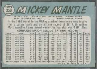 1965 Topps 350 Mickey Mantle PSA 5.5 (7830)  