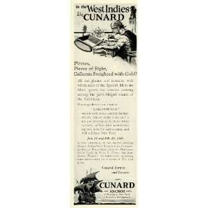  1925 Ad Cunard Anchor Lines California West Indies Ship 