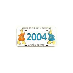  2004 Athens Olympics Mascot License Plate Pin Sports 