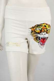 Brand New Ed Hardy Sports Shorts Tiger White Women XS  
