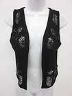 TOPSHOP Black Mesh Lace Sleeveless Vest Size 2  