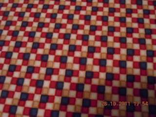 RED BLUE GOLD AND WHITE CHECK Cotton Fabric 44 Wide Units  