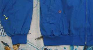   Lacoste ROYAL BLUE Harrington JACKET XL 80s plaid lined distressed