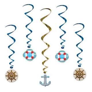 Pack Of 5 Nautical Cruise Foil Swirls Party Decoration  
