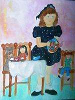   canvas painting The Tea Party teapot Nursery Wall Art 20x16  