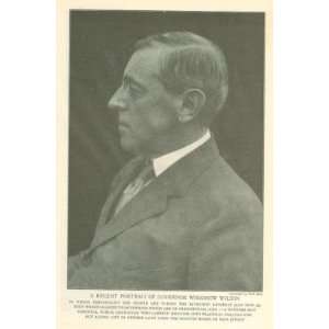    1912 Print Woodrow Wilson New Jersey Governor 