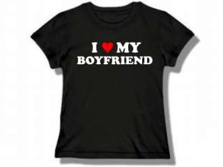 Love My Boyfriend Womens Black T Shirt New Funny  