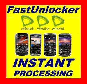 Unlock Code For ETISALAT UAE Blackberry BOLD 9900 ★★  