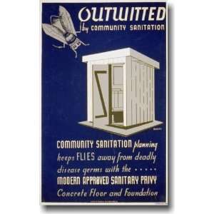 Outwitted By Community Sanitation   Vintage Reprint Poster 