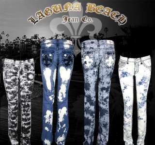 Laguna Beach Jeans Womens 3rd Gen BURNOUT acid wash  