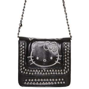  Hello Kitty Shoulder Bag Handbag Studs & Sequins Black 