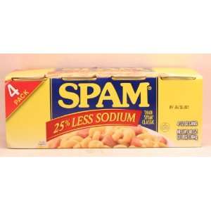 Spam 25% Less Sodium (4 pack   12 oz Grocery & Gourmet Food