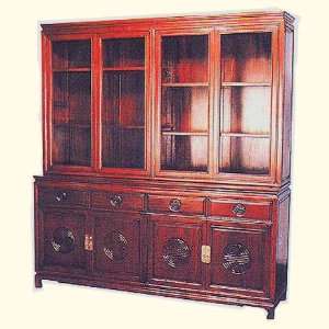   china cabinet with hand carved design pattern s