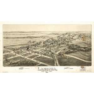   Historic Panoramic Map Ladonia, Fannin County, Texas.