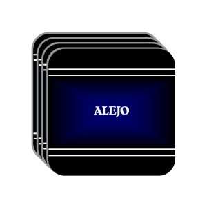 Personal Name Gift   ALEJO Set of 4 Mini Mousepad Coasters (black 