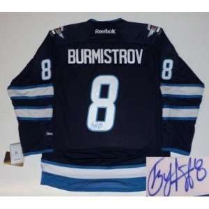 Alexander Burmistrov Autographed Jersey   Winnipeg Jets Reebok Premier 