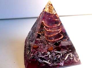 Orgone Pyramid 24K GOLD , Crystal Gemstone, Pyramid Reiki Feng Shui 
