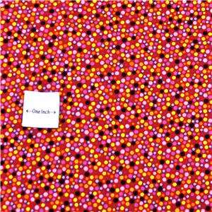 Henry Glass Cotton Fabric Polka Dot Pink, Red, Yellow Blender 17 by 