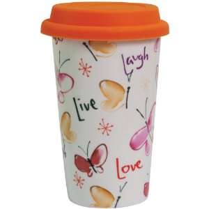  Kathy Davis Live, Laugh, Love 12 Ounce Ceramic Travel Mug 