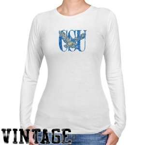  NCAA Coppin State Eagles Ladies White Distressed Logo 