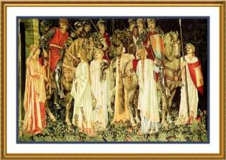 William Morris Knight Quest Holy Grail Counted Cross Stitch Chart Free 