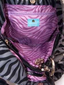   Van Zeeland STEEL ZEBRA Flocked Animal Pocket Shopper Ring Bag A210995