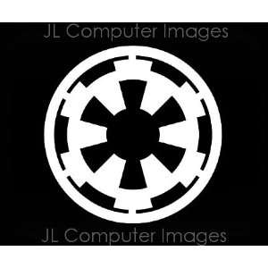  STAR WARS GALACTIC EMPIRE WHITE DECAL 6 X 6 Automotive