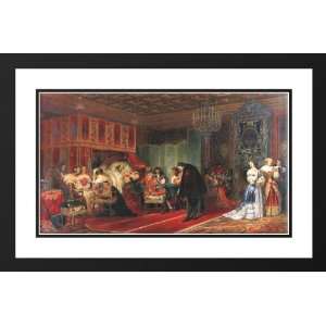 Delaroche, Paul 40x26 Framed and Double Matted Cardinal Mazarin Dying 