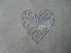 MEMORY BOX LA RUE HEART DIECUTS X 6 STARDREAM SILVER PEARLESCENT CARD 