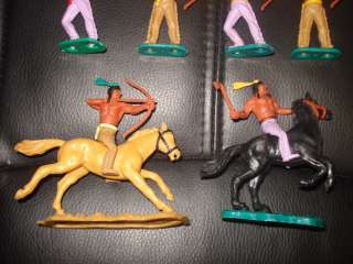 Vintage Timpo Toys Wild West Indian Figures Lot x 10  