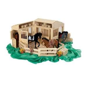  Melissa & Doug Spacious Wooden Folding Horse Stable with 