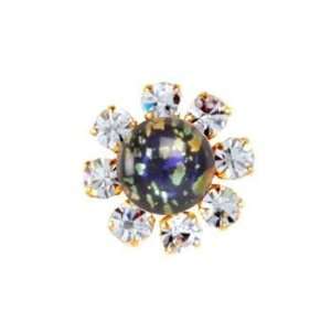 Black Opal Crystal Button 7/8 Gold By The Package Arts 