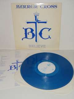 BARREN CROSS Believe LP RARE BLUE VINYL CHRISTIAN METAL  